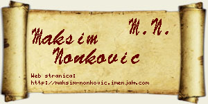 Maksim Nonković vizit kartica